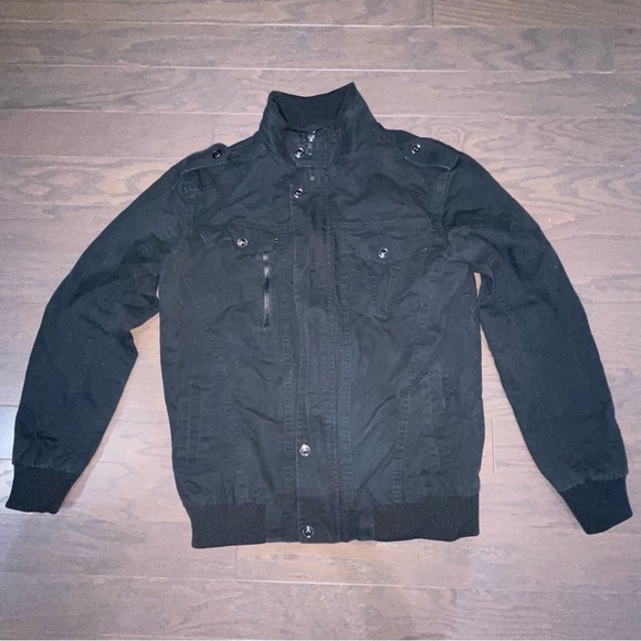 American Eagle Outfitters Other - American Eagle Outfitters Black Military Field Jacket with Ribbed Details